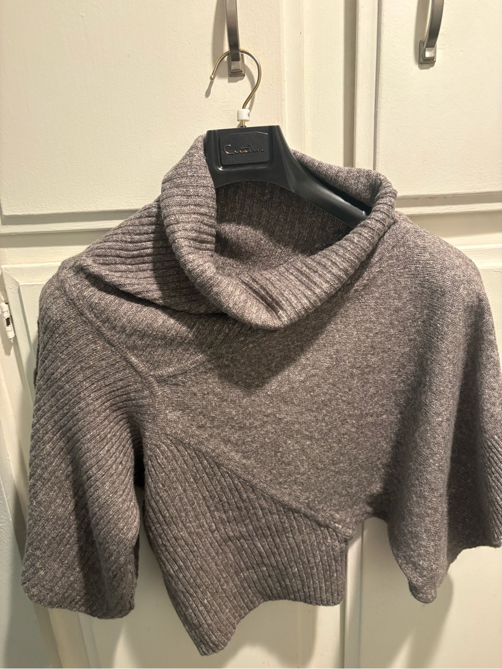 Stitches Taupe Gray brown Ribbed Turtleneck Sweater